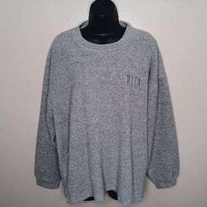 ULTA Womens Large Sweatshirt Oversized Pullover Grey Terry Crew Neck Long Sleeve